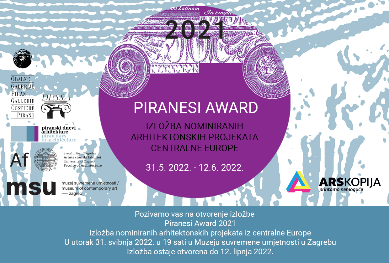 Izložba nominacija za nagradu Piranesi u MSU-u od 31. 5. do 12. 6. 2022.